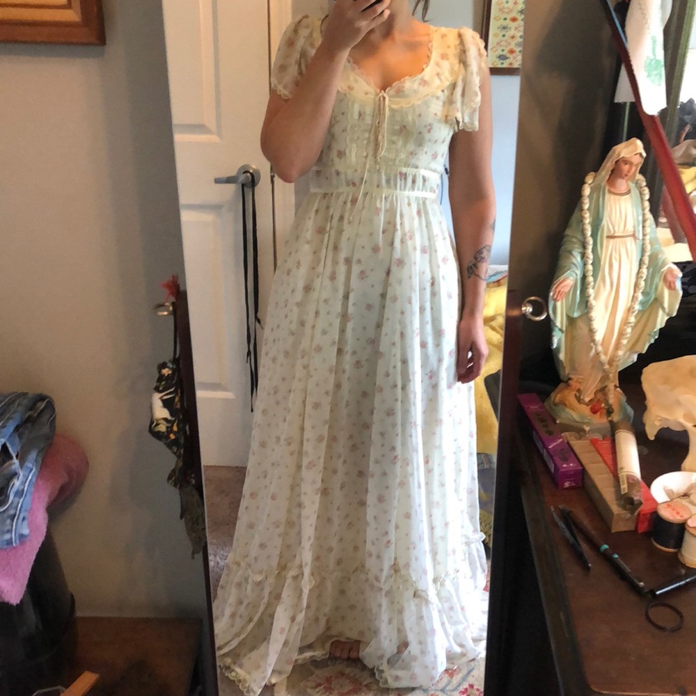Gunne Sax vintage prairie wedding dress